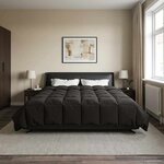 vidaXL Duvet d'été simple Matelassé Anthracite 200 x 220 cm Microfibre