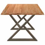 vidaXL Table à manger avec bord vivant 200x100x74 cm bois massif chêne