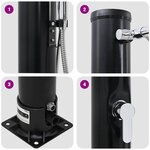 vidaXL Douche solaire extérieure Noir 217 cm PVC et aluminium