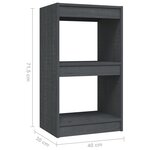 vidaXL Bibliothèque Gris 40x30x71 5 cm Bois de pin massif