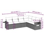 vidaXL Salon de jardin avec coussins 6 Pièces beige résine tressée