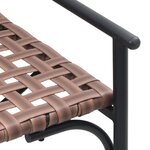 Ensemble de café extérieur 4 pièces en rotin et acier marron de vidaXL