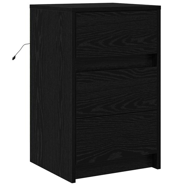 vidaXL Cabinet de chevet Chêne noir 38 x 34 x 61 cm Bois d'ingénierie