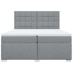 vidaXL Sommier à lattes de lit avec matelas Gris clair 200x200cm Tissu