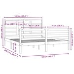 vidaXL Cadre de lit sans matelas blanc bois massif 160x200 cm