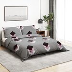 vidaXL Ensemble de housse de couette Gris 225x220 cm Coton