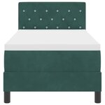 vidaXL Lit à ressorts avec matelas Vert foncé 80 x 200 cm Velours