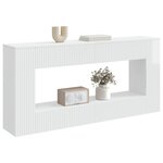 vidaXL Table console Blanc Brillant 155 x 29 x 74 cm Bois d’ingénierie