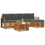 vidaXL Ensemble de canapés d'extérieur 6 pc Naturel et Anthracite