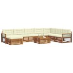 vidaXL Ensemble de canapés d'extérieur 9 Pièces Naturel et Crème