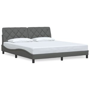 vidaXL Cadre de lit sans matelas gris foncé 180x200 cm tissu