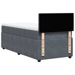 vidaXL Sommier à lattes de lit et matelas Gris foncé 90x200 cm Velours