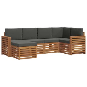 vidaXL Ensemble de canapés d'extérieur 6 pc Naturel et Anthracite