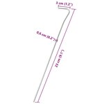 vidaXL Piquets de tente 25 Pièces 23 cm Ø6 mm acier galvanisé
