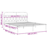 vidaXL Cadre de lit métal sans matelas et tête de lit blanc 193x203 cm