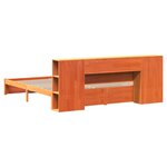 vidaXL Cadre de lit avec tête de lit de rangement 2 Pièces Cire marron