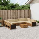 vidaXL Ensemble de canapés d'extérieur 10 Pièces Naturel et Beige