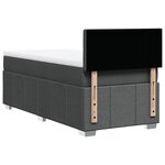 vidaXL Sommier à lattes de lit avec matelas Gris foncé 90x200 cm Tissu
