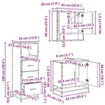 vidaXL Ensemble de mobilier de salle de bain 3 Pièces Chêne noir