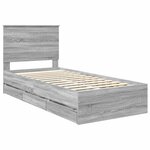 vidaXL Cadre de lit Gris Sonoma 90 x 200 cm Bois Ingénierie