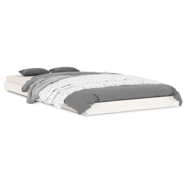 vidaXL Cadre de lit blanc 90x190 cm simple bois massif de pin