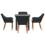 vidaXL Ensemble de salle à manger de jardin 5 pièces en poly rattan noir