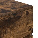vidaXL Table de chevet avec 3 tiroirs chêne fumé 39x35x65 cm