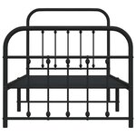 vidaXL Cadre de lit métal sans matelas avec pied de lit noir 90x200 cm