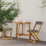 vidaXL Chaises de bistrot d'extérieur 2 Pièces Gris foncé 40 x 53 x 80 cm