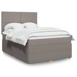 vidaXL Sommier à lattes de lit avec matelas Taupe 140x200 cm Tissu