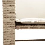 vidaXL Canapé de jardin 2 places avec table et tabourets beige rotin