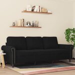 vidaXL Canapé à 3 places Noir 180 cm Velours
