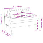 vidaXL Banc avec coussins bleu 113x64 5x75 5 cm tissu