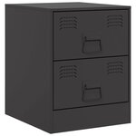 vidaXL Tables de chevet 2 Pièces noir 34 5x39x44 cm acier
