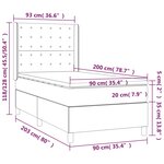 vidaXL Sommier à lattes de lit matelas et LED Taupe 90x200 cm Tissu