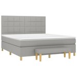 vidaXL Sommier à lattes de lit avec matelas Gris clair 180x200cm Tissu