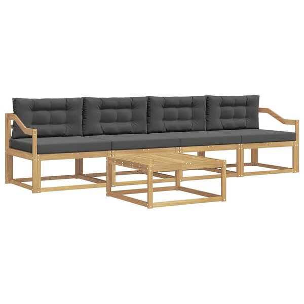 vidaXL Ensemble de canapés d'extérieur 4 Pièces Blanc et anthracite