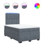 vidaXL Sommier à lattes de lit et matelas gris foncé 120x190cm velours