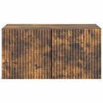 vidaXL Meuble TV mural 59 5 x 41 x 30 cm Chêne fumé Bois d'ingénierie