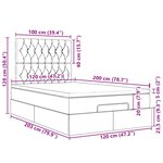 vidaXL Cadre de lit ottoman et matelas gris clair 120x200 cm tissu