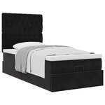 vidaXL Cadre de lit ottoman avec matelas noir 90x200 cm velours