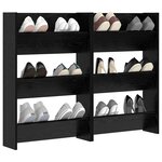 vidaXL Cabinet à chaussures 2 Pièces Chêne noir 60 x 18 x 90 cm