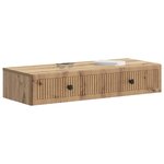vidaXL Table d'appoint murale 87 5 x 34 5 x 17 cm Bois d'ingénierie