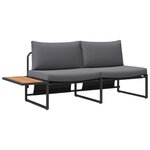 Ensemble de salle à manger de jardin de 3 pièces avec coussins anthracite