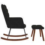 vidaXL Chaise à bascule avec repose-pied noir velours