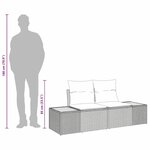 vidaXL Canapé de jardin Noir 184 x 62 x 85cm polyrotin