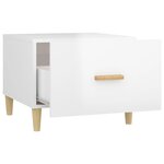 vidaXL Table basse Blanc brillant 50x50x40 cm Bois d'ingénierie