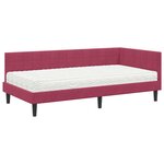 vidaXL Cadre de lit d'angle avec matelas 2 pc Bordeaux 100 x 200 cm