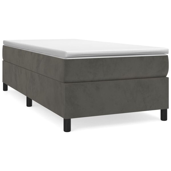 vidaXL Cadre de lit Gris foncé 90x190 cm Velours