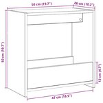 vidaXL Table d'appoint chêne artisanal 50x26x50 cm bois d'ingénierie